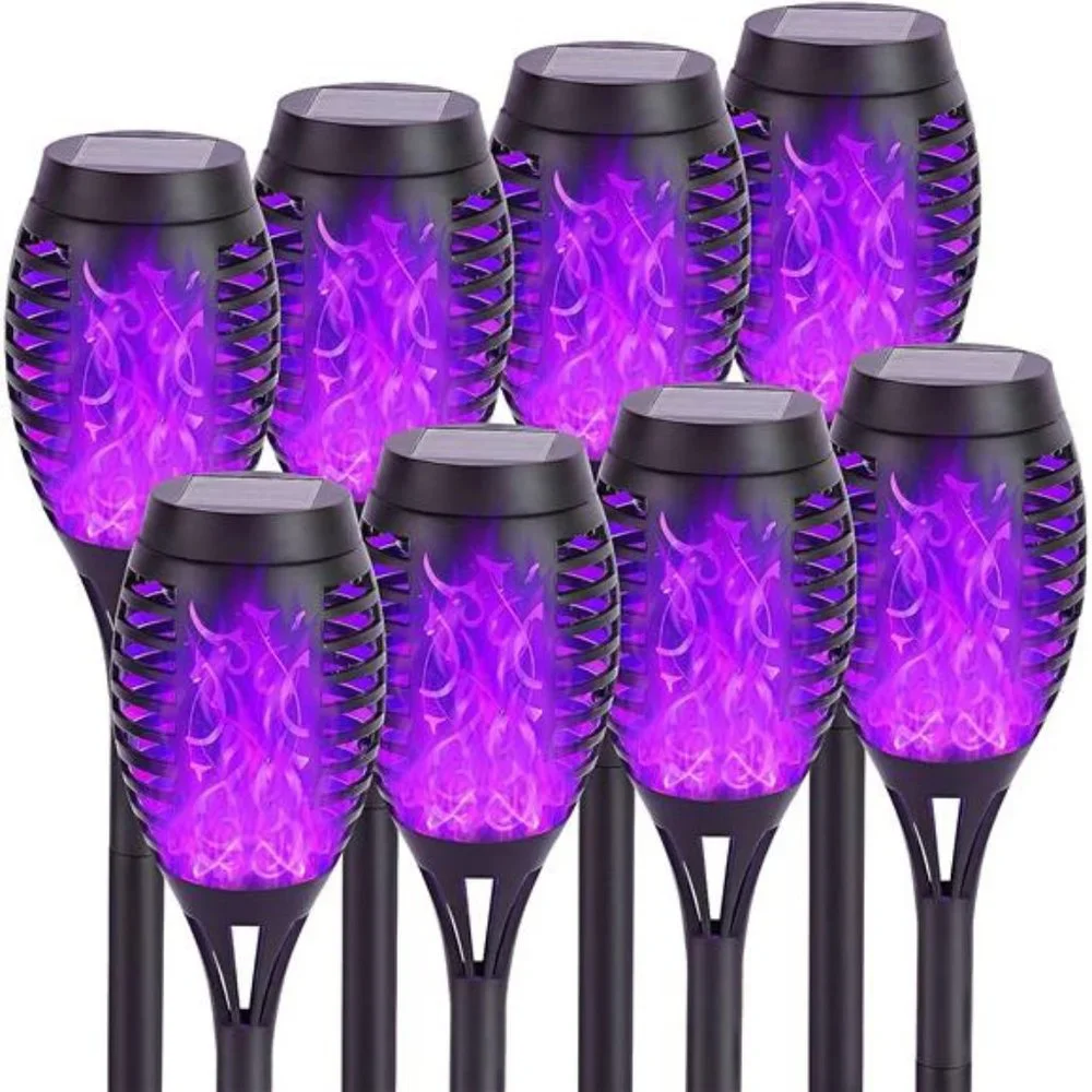 8 Pack Halloween Decorations Outdoor w/ Flickering Flame Waterproof, Mini Lights